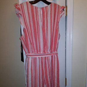 Old Navy pink / white striped jumpsuit